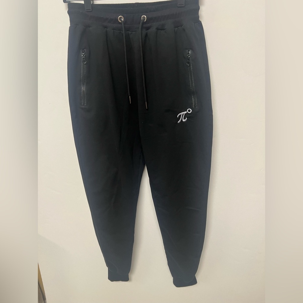 PIDOGYM MENS SLIM JOGGERS TAPERED SWEATPANTS W/RIBBED CUFFS  LARGE BLACK.
